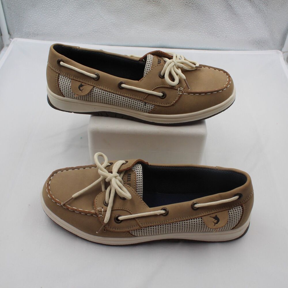 Reel Legends Sanibel Women Size 7.5 Slip On Comfort Boat Shoes Tan